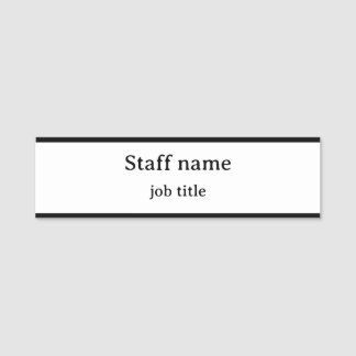 Customizable name tag for work