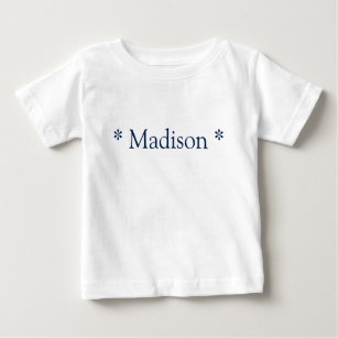 Customizable name text navy blue white baby T-Shirt