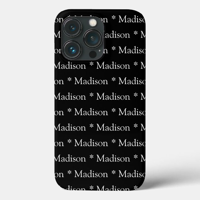Customizable name, text, pattern black white Case-Mate iPhone case (Back)