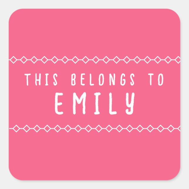 Customizable Name This Belongs to Stickers (Front)