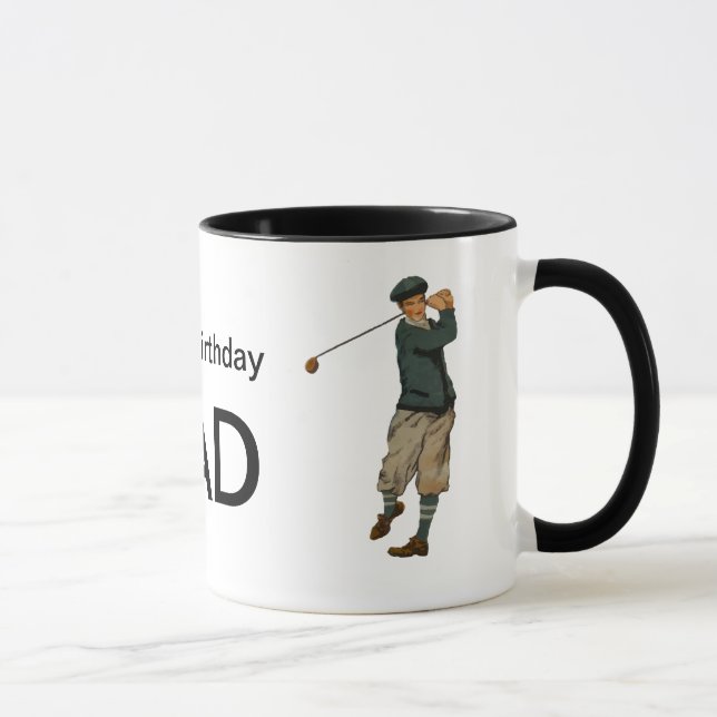 Customizable name Vintage look Golfer Golf  Mug (Right)