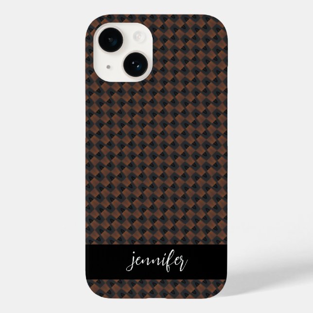 Customizable name Yellow and black pattern Case-Mate iPhone Case (Back)