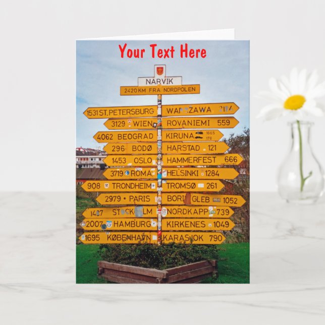 Customizable Narvik, Norway Card (Small Plant)