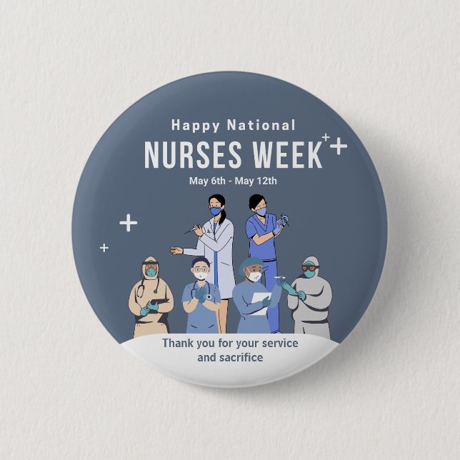 Customizable National Nurses Week 2 Inch Round Button (Front)