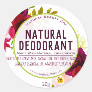 Customizable Natural Deodorant Label