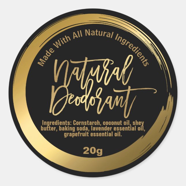 Customizable Natural Deodorant Label (Front)