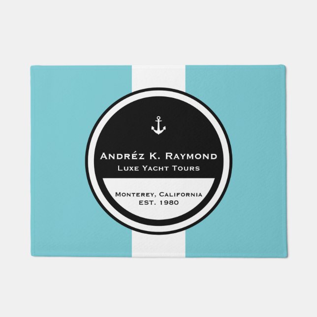 Customizable Nautical Anchor Circle Doormat (Front)