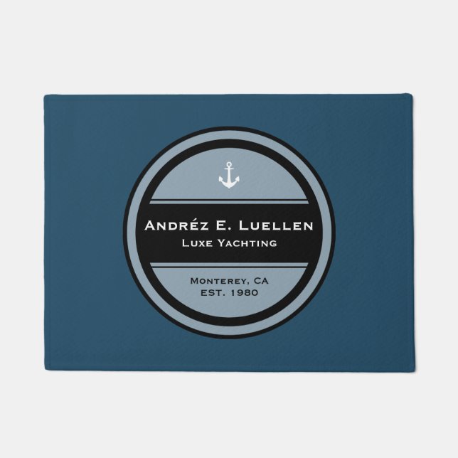 Customizable Nautical Anchor Circle Doormat (Front)