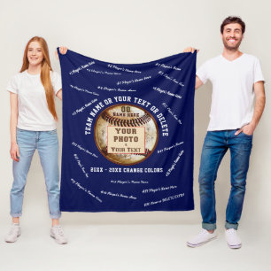 Customizable Navy Blue Fleece Blanket