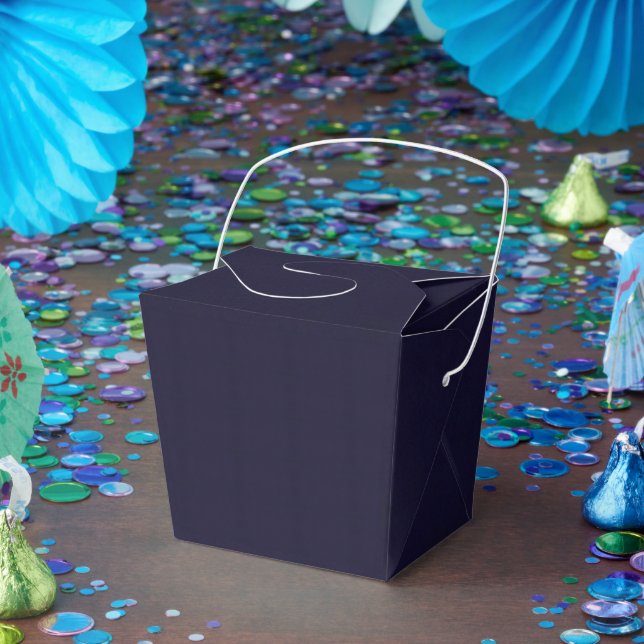 Customizable Navy Blue Simple Attractive Take Out Favor Box (Party)