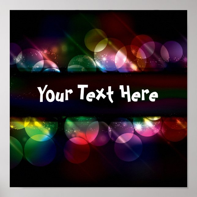 Customizable neon circle light effect background poster (Front)