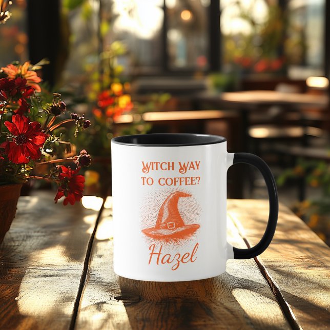 Customizable Neon Halloween - Orange Witch Hat Mug (Creator Uploaded)