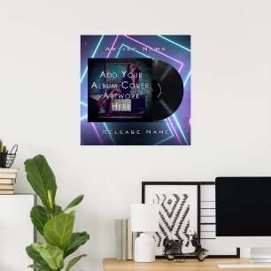 Customizable Neon Lights Vinyl Record Poster