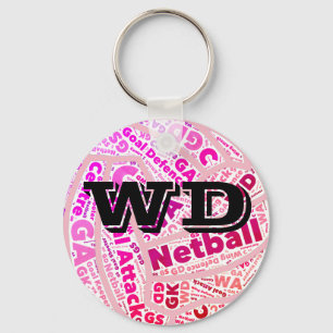Customizable Netball Player Position Ball Design Keychain