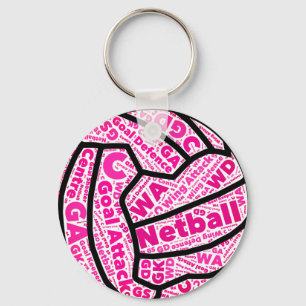 Customizable Netball Positions Ball Themed Keychain