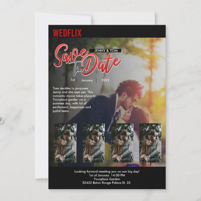 Customizable Netflix inspired wedding Invitation (Front)