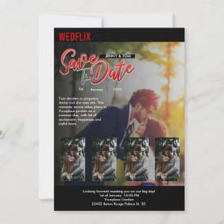 Customizable Netflix inspired wedding Invitation