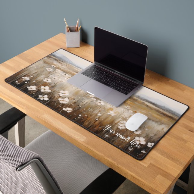 Customizable Neutral Wildflower Desk Mat (Office 2)