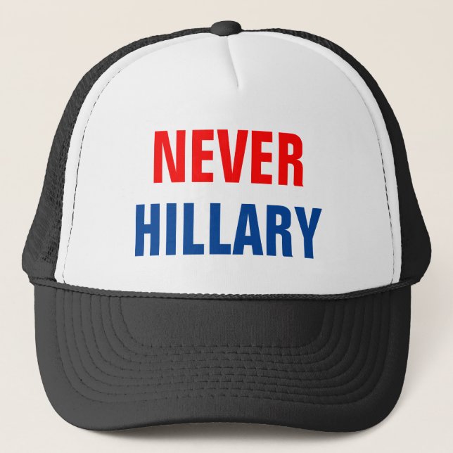 Customizable NEVER HILLARY For President 2016 Trucker Hat (Front)