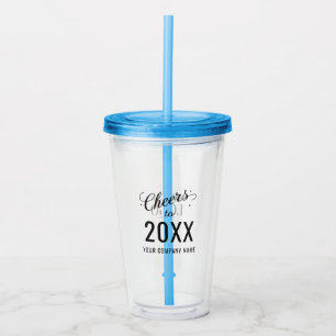 Customizable New Year’s Party Business Logo & Name Acrylic Tumbler