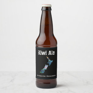 CUSTOMIZABLE NEW ZEALAND MAP BEER BOTTLE LABEL