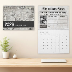 Customizable Newspaper Themed Calendar and Planner