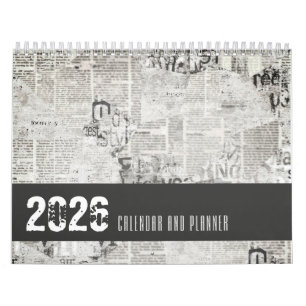 Customizable Newspaper Themed Calendar and Planner