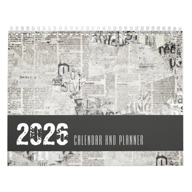 Customizable Newspaper Themed Calendar and Planner (Cover)