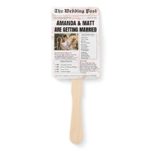 Customizable Newspaper Wedding Program Fans