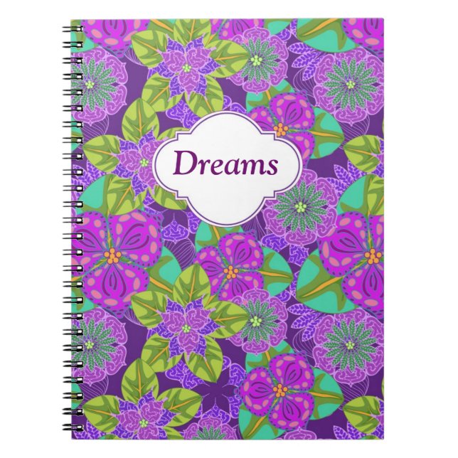 Customizable Night Orchid Purple Notebook (Front)