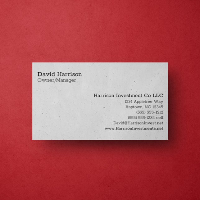 Customizable Nine Line Personalized Business Card (Professional Business Cards)