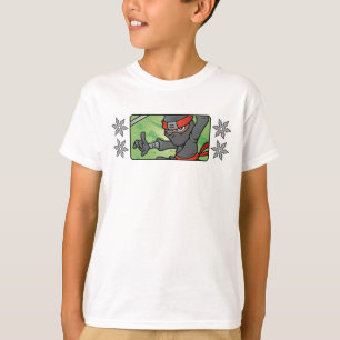 Customizable Ninja and Throwing Stars Design T-Shirt