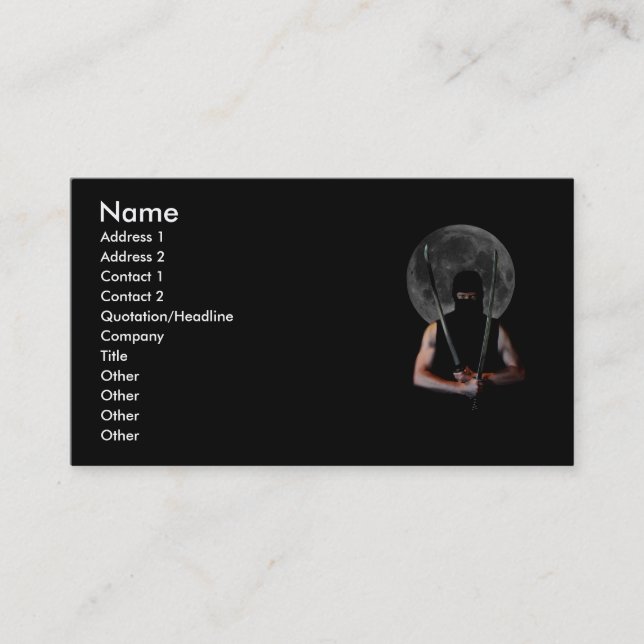 Customizable Ninja Business Card Template (Front)