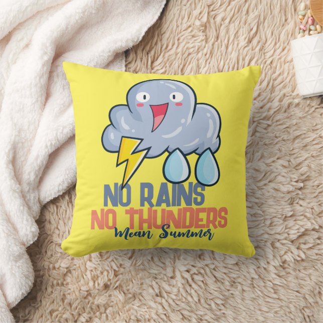 Customizable No Rains No Thunder Throw Pillow (Blanket)
