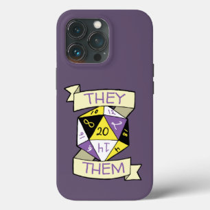 Customizable Nonbinary Tabletop D20 Pronoun Dice iPhone 13 Pro Case