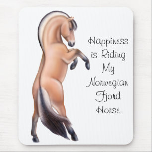 Customizable Norwegian Fjord Horse Rearing Mouse Pad