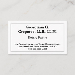 Customizable Notary Public Business Card