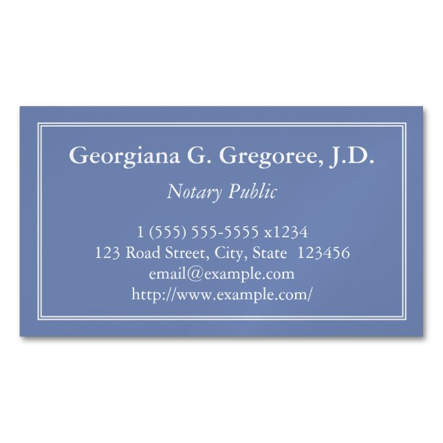 Customizable Notary Public Magnetic Business Card (Front)
