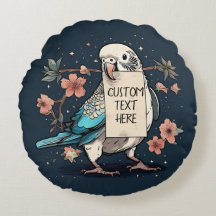 Customizable Note Budgie Throw Pillow