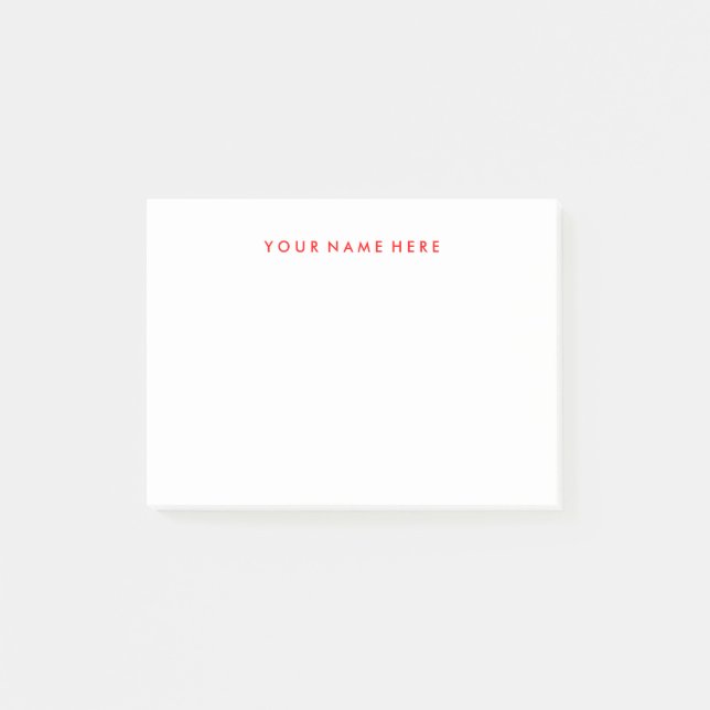 Customizable Note Stickie Pad in Red (Front)