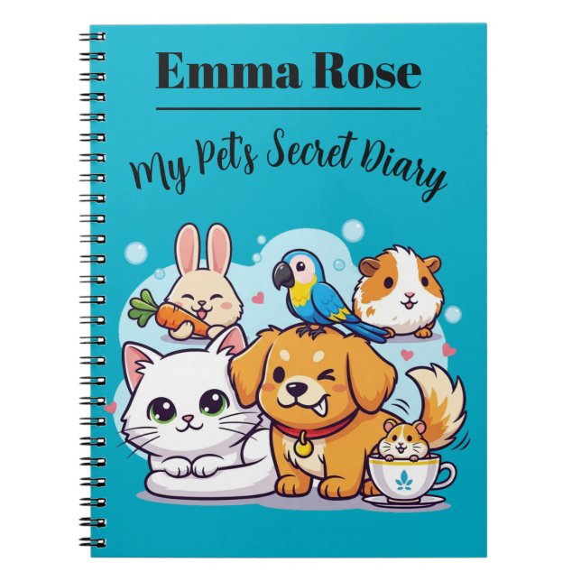 Customizable Notebook Cute Cartoon Pets (Front)