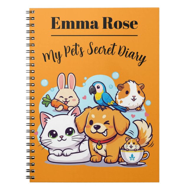 Customizable Notebook Cute Cartoon Pets (Front)