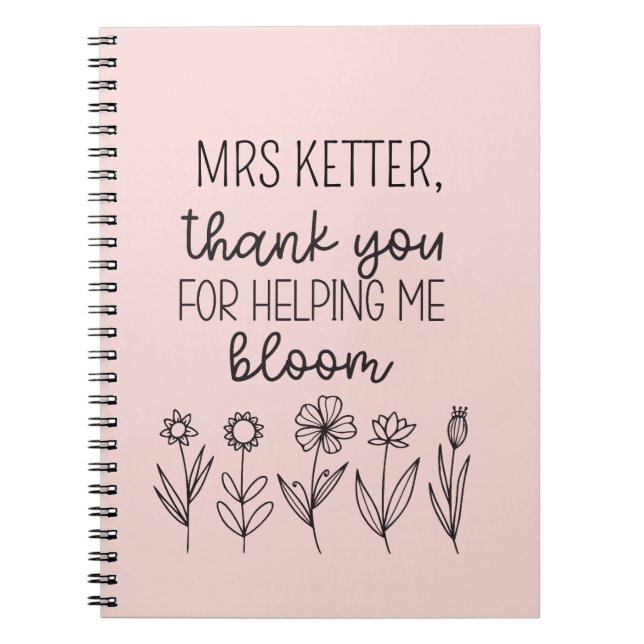 Customizable Notebook Gift to Teacher Appreciation (Front)