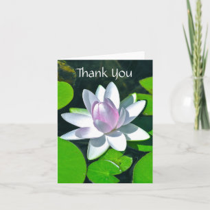CUSTOMIZABLE NOTECARD/PINKISH-WHITE LOTUS BLOSSOM CARD