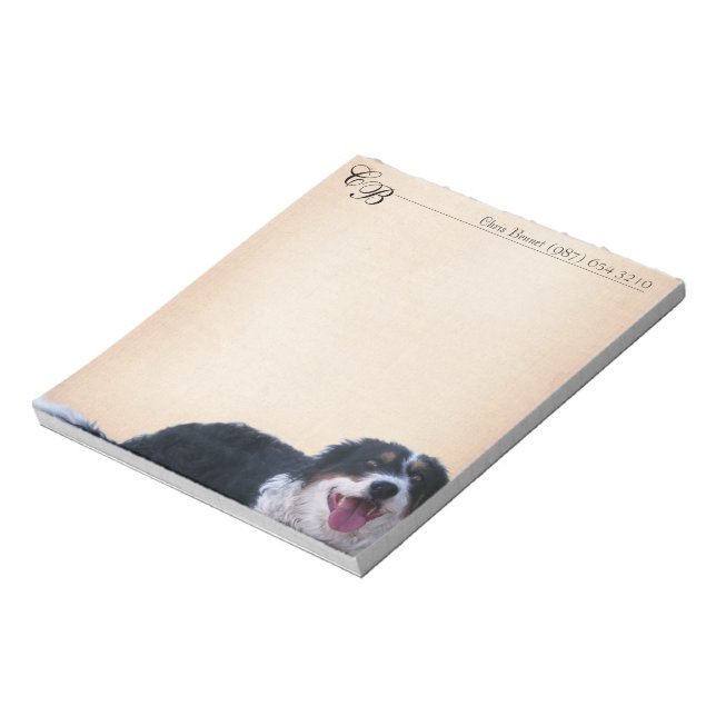 Customizable Notepad with Border Collie (Rotated)