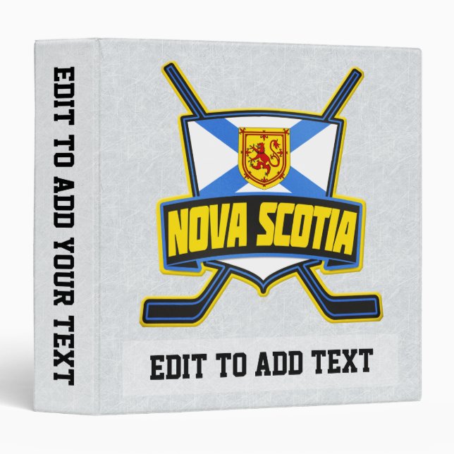Customizable Nova Scotia Hockey Flag Binder (Front/Spine)