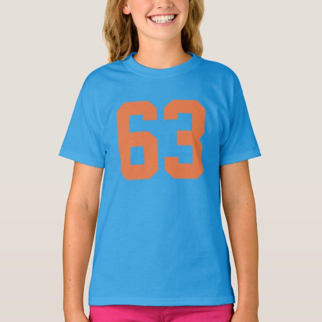 Customizable Number 63 tshirt design change number (Front)