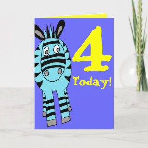 customizable number zebra birthday card