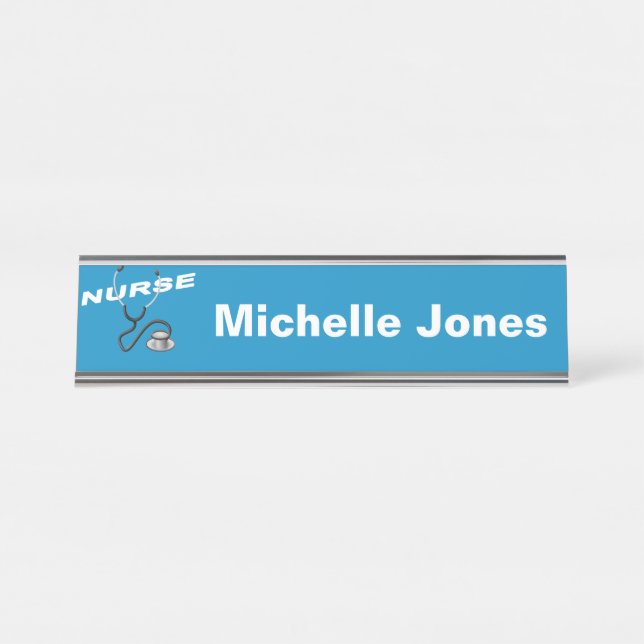 Customizable Nurse Name Desk Name Plate (Front)