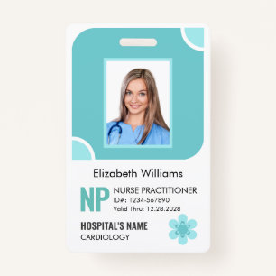 Customizable Nurse Practitioner Photo ID Security Badge